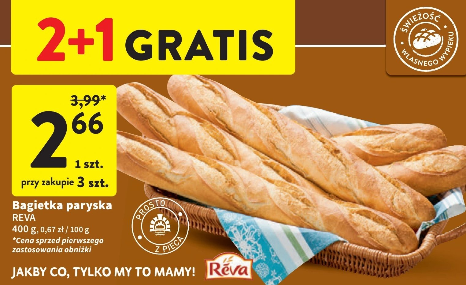 Bagietka paryska Reva promocja w Intermarche