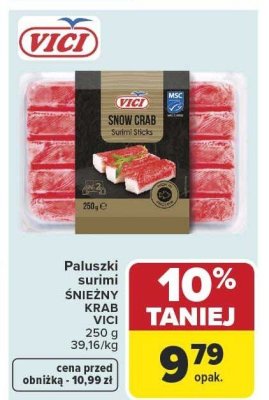 Paluszki surimi ŚNIEŻNY KRAB VICI 250g promocja w Carrefour
