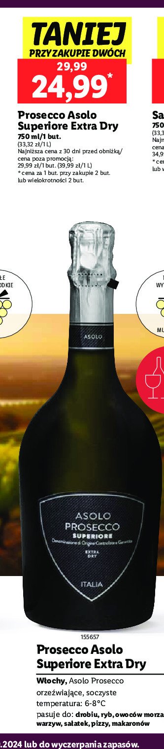 Wino Asolo prosecco superiore extra dry promocja