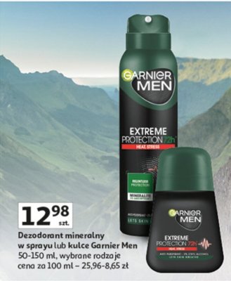 Dezodorant mineralny w sprayu lub kulce Garnier Men promocja w Auchan