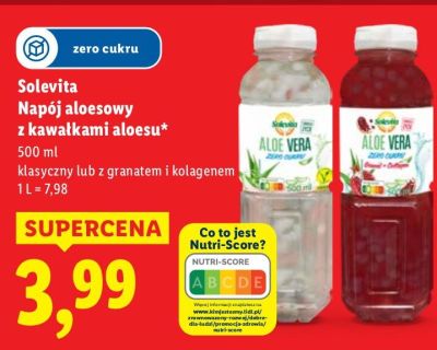 Napój aloesowy Solevita z kawałkami aloesu promocja w Lidl