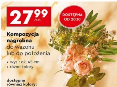 Kompozycja nagrobna do wazonu lub do położenia Biedronka promocja w Biedronka