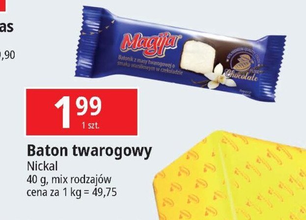 Batonik z masy twarogowej o smaku waniliowym Magija promocja w Leclerc