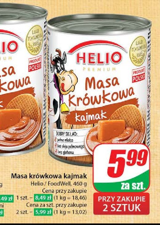 Masa krówkowa kajmak Helio promocja