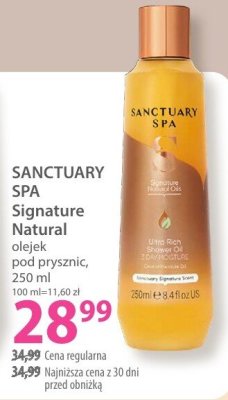 Olejek SANCTUARY SPA Signature Natural pod prysznic, 250 ml promocja w Hebe