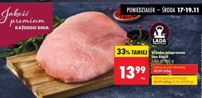 Szynka wieprzowa bez kości promocja w Biedronka
