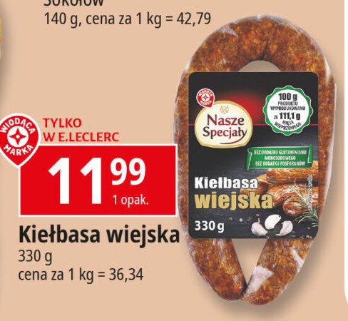 Kiełbasa wiejska Wiodąca marka nasze specjały promocja