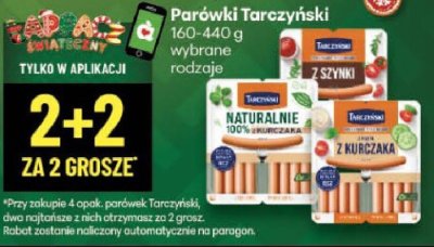 Parówki Tarczyński wybrane rodzaje promocja w Delikatesy Centrum
