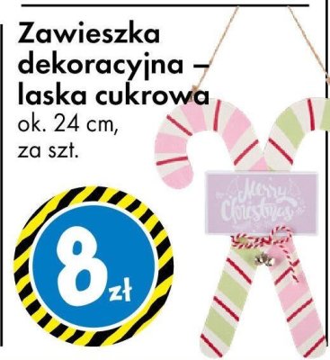 Zawieszka dekoracyjna – laska cukrowa ok. 24 cm promocja w Tedi