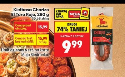 Kiełbasa Chorizo El Toro Rojo promocja w Biedronka