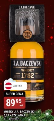 Whisky J.A. Baczewski 0,7l + szklanka promocja w bi1
