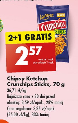 Chipsy ketchupowe Crunchips sticks Crunchips lorenz promocja