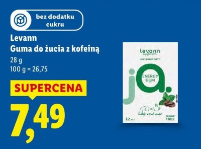 Guma do żucia z kofeiną promocja w Lidl
