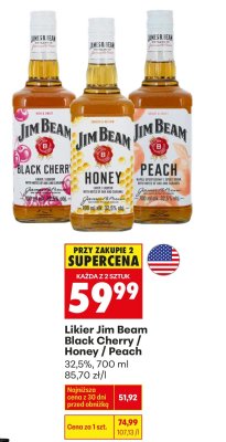 Likier Jim Beam Black Cherry 32,5%, 700 ml promocja w Biedronka