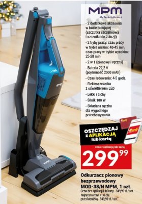 Odkurzacz pionowy bezprzewodowy MOD-38/N MPM, 1 szt. promocja w Twój Market