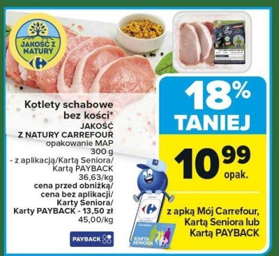 Kotlety schabowe bez kości 300 g promocja w Carrefour Market