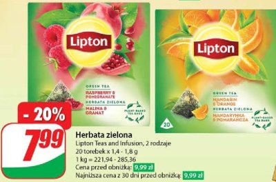 Herbata mandarin & orange Lipton green tea promocja