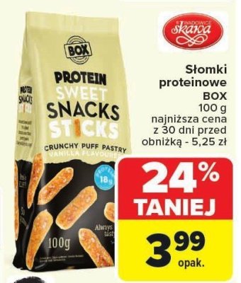 Słomki proteinowe BOX 100g promocja w Carrefour Market