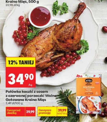 Połówka kaczki z sosem z czarnej porzeczki Wolno Gotowane promocja w Biedronka