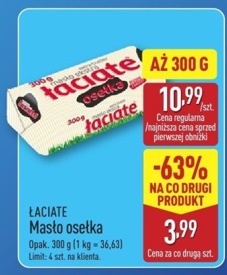 Masło osełka ŁACIATE promocja w Aldi