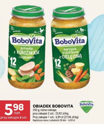 Obiadek potrawa z kurczakiem i szpinakiem 250g BoboVita promocja w Stokrotka