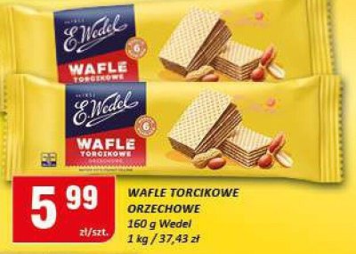 Wafle torcikowe orzechowe Wedel promocja w Chorten