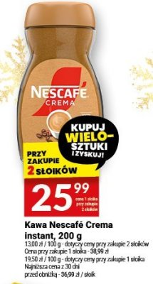 Kawa Nescafe Crema Instant promocja w Twój Market