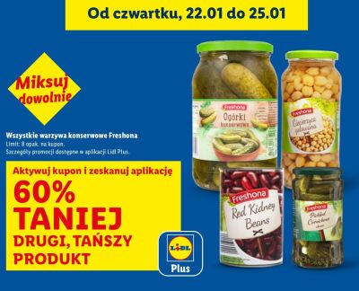 Wszystkie warzywa konserwowe Freshona promocja w Lidl