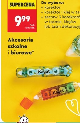 Korektor i klej w taśmie 2 w 1  promocja w Biedronka
