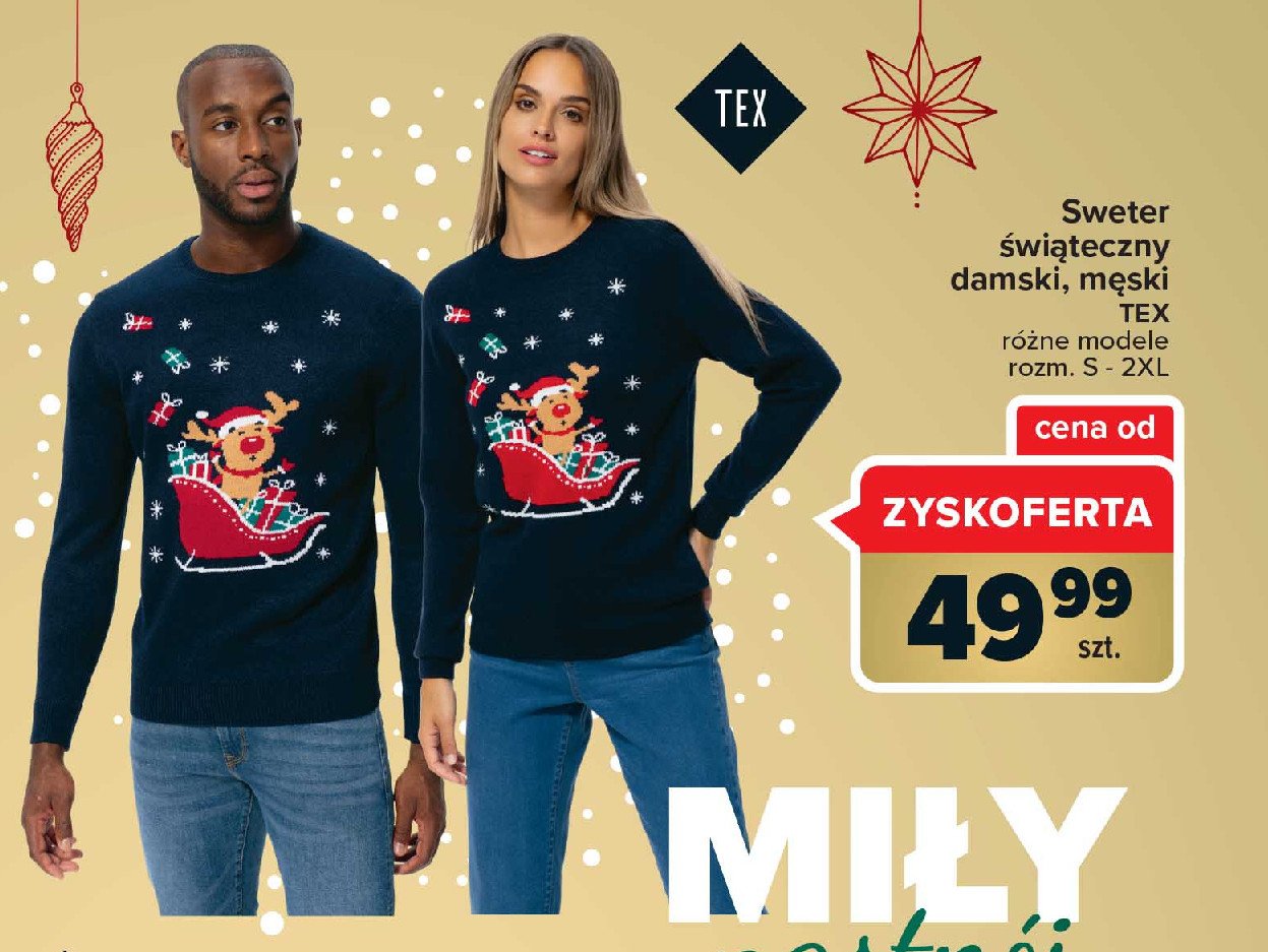 Sweter męski świąteczny s-2xl Tex promocja