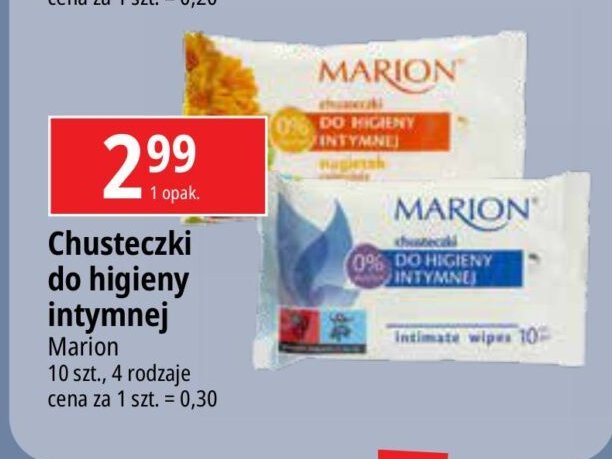 Chusteczki do higieny intymnej nagietkowe Marion promocja