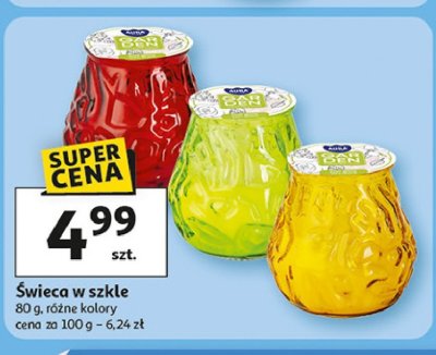 艢wieca w szkle czerwona Aura fragrances candles promocja