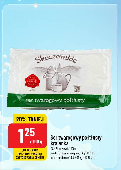 Twaróg półtłusty krajanka OSM SKOCZÓW promocja w POLOmarket