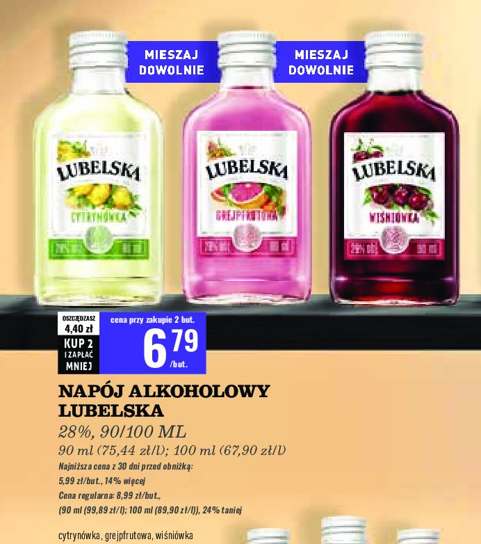 Wódka 28% Lubelska cytrynówka promocja