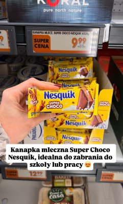 Kanapka mleczna Super Choco Nesquik 4 x 28 g promocja w Biedronka