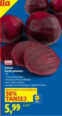 Polskie buraki gotowane Lidl promocja w Lidl