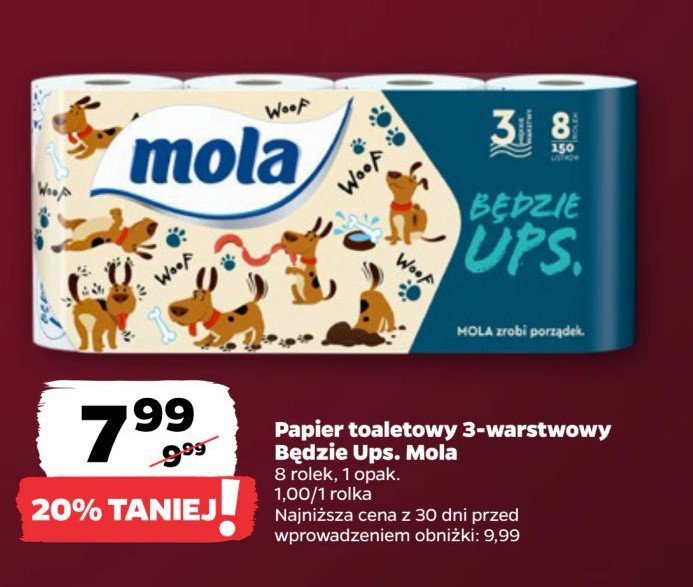 Papier toaletowy ups z nadrukiem Mola promocja