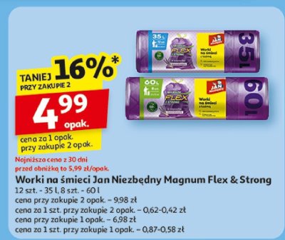 Worki na śmieci Jan Niezbędny Magnum Flex & Strong promocja w Auchan