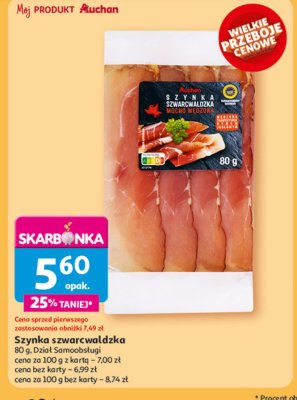 Szynka szwarcwaldzka Auchan różnorodne (logo czerwone) promocja