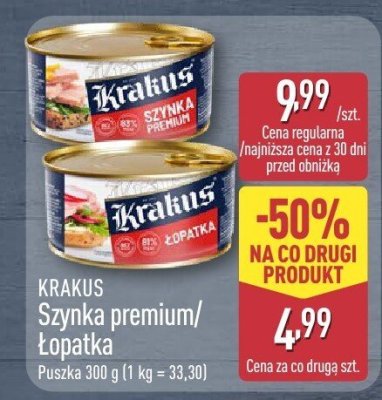 Szynka Krakus premium/Łopatka promocja w Aldi