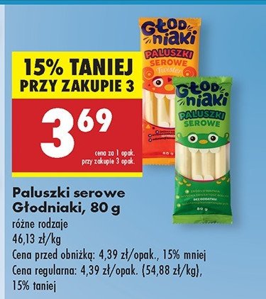 Paluszki serowe zielone Głodniaki promocja w Biedronka