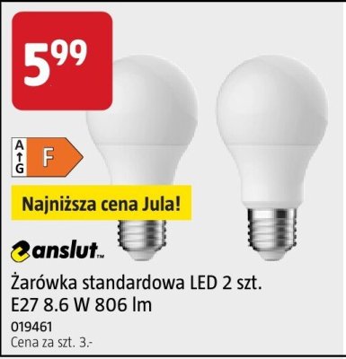 Żarówka standardowa LED 2 szt. E27 8.6 W 806 lm Anslut promocja w Jula