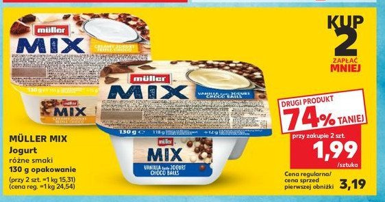 Jogurt z wafelkami w czekoladzie mlecznej i białej Muller mix promocja