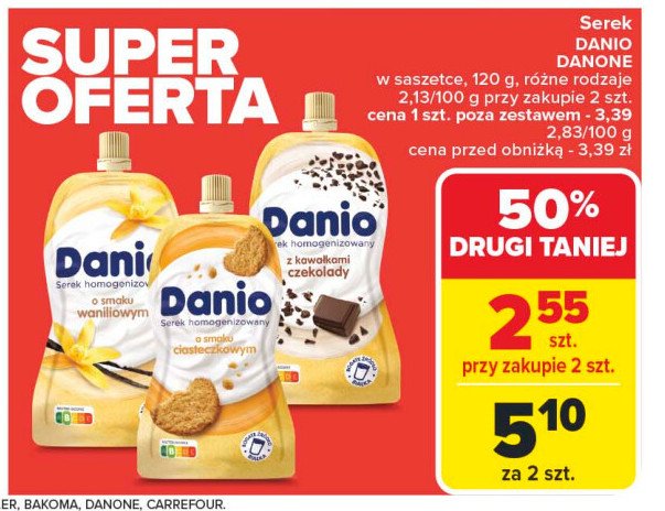 Serek ciasteczkowy saszetka Danone danio promocja