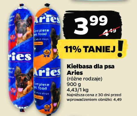 Baton dla psa wieprzowy ARIES (KARMY) promocja