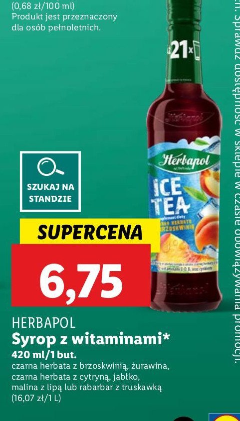 Syrop ice tea lemon Herbapol promocja