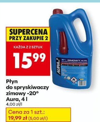 Płyn do spryskiwaczy zimowy -20° Aura, 4 l promocja w Biedronka