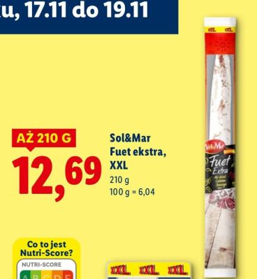 Fuet ekstra Sol&Mar XXL promocja w Lidl