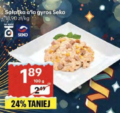 Sałatka a'la gyros Seko promocja w Delikatesy Centrum