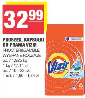 Proszek do prania Vizir kapsułki promocja w SPAR